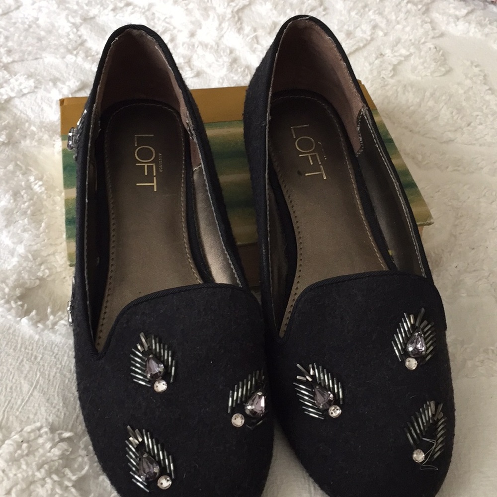Loft, dark gray ballet flats, size 6M